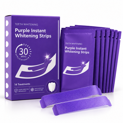 Bandes Blanchissantes Violettes pour les Dents — Sourire Éclatant