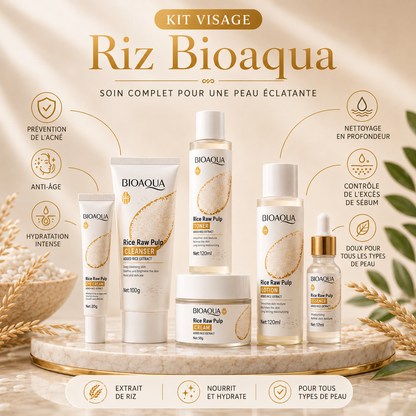 Bienfaits du coffret Bioaqua Pulpe de Riz : hydratation, éclat, anti-âge, tous types de peau